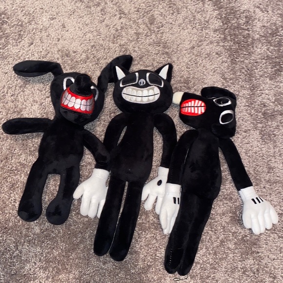 3 pack of Cartoon Dog & Cat Plush Toys - Picture 1 of 4